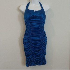 Sequin Hearts royal blue ruffle flapper dress